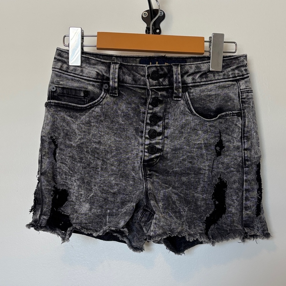 Indigo Rein Gray Distressed Jean Shorts
